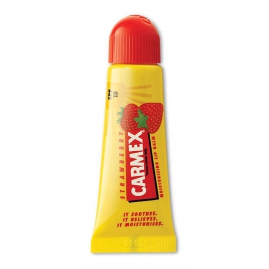 CARMEX Strawberry Balsam Do Ust SPF 15 - Nawilżenie i Ochrona 10 g